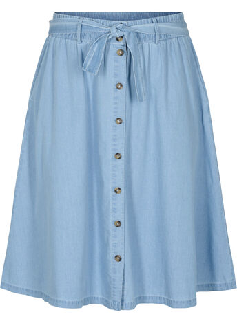 Loose denim skirt with buttons