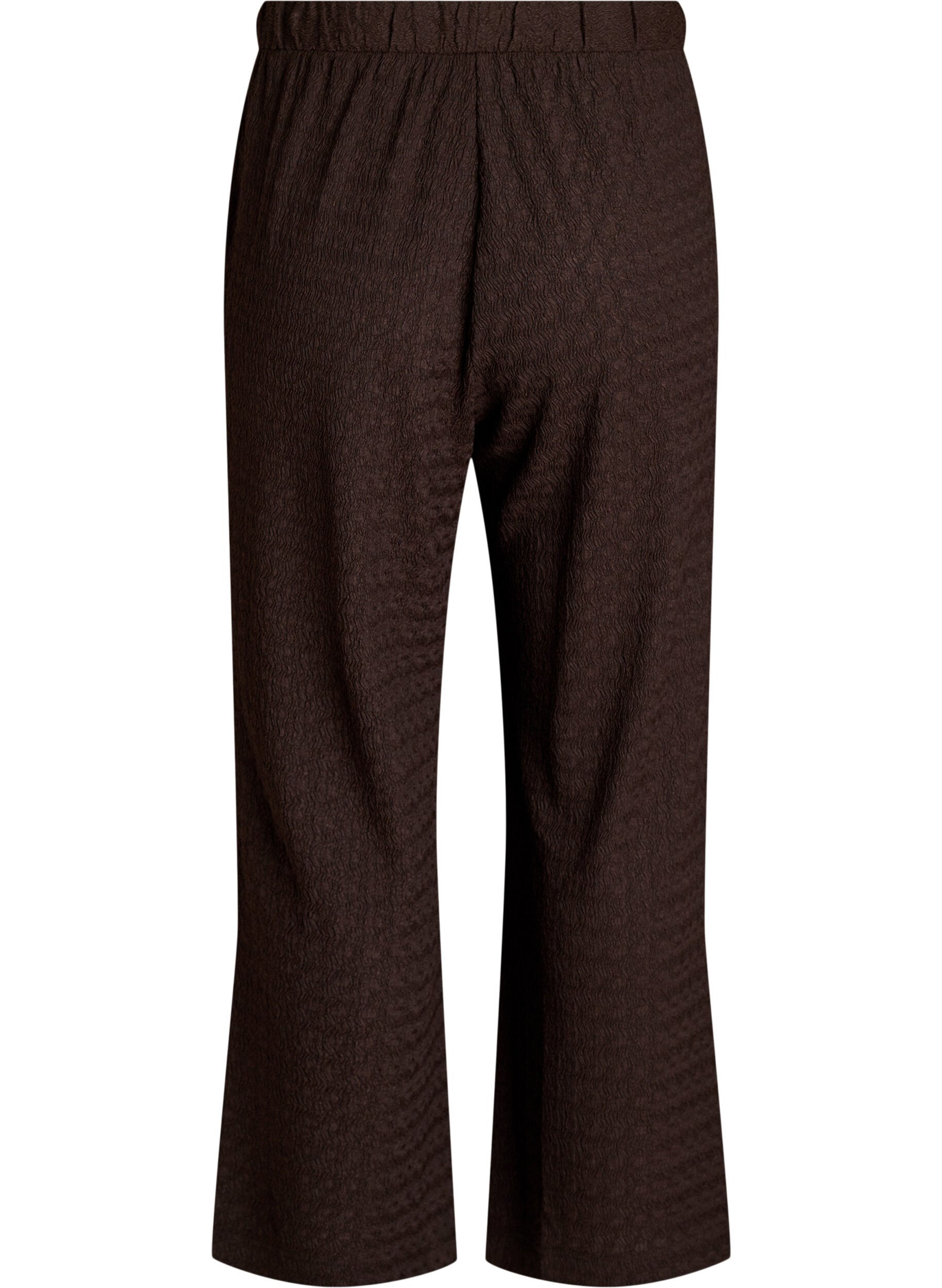 Zizzifashion Trousers with a wavy texture, Brown, Packshot image number 1