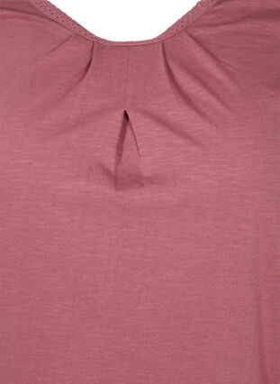 Solid-coloured, 3/4-sleeves cotton blouse, Rose Brown, Packshot image number 2