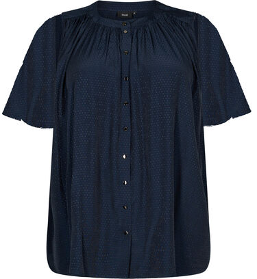 Short-sleeved shirt with dotted pattern, Total Eclipse, Packshot image number 0