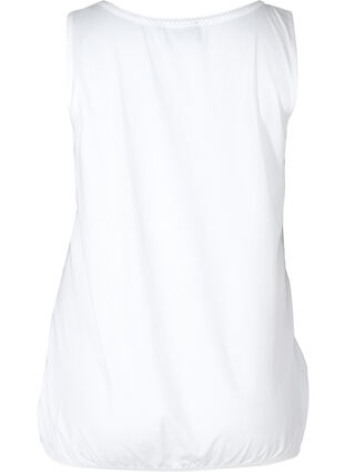 Cotton top with a round neck and lace trim, White, Packshot image number 1