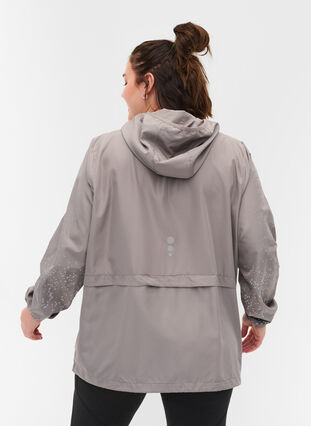 Sports jacket with hood and reflector, Grey Silver, Model image number 1