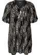 Short sequin dress with balloon sleeves, Black, Packshot image number 0