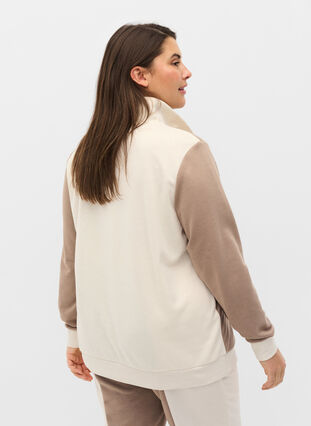 Colour-block sweatshirt, Timber Wolf/Birch, Model image number 1