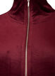 Soft velour cardigan with a zipper and high collar, Red, Packshot image number 2