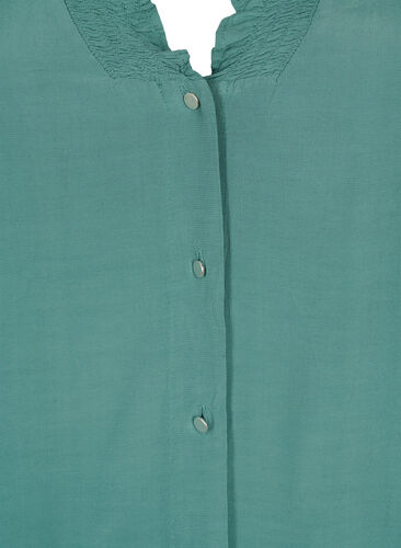 Long-sleeved shirt blouse in viscose, Sea Pine, Packshot image number 2