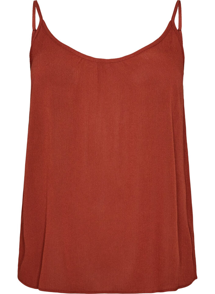 Strap top in viscose, Red, Packshot image number 0
