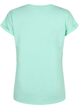 Short sleeve cotton blend T-shirt, Cabbage, Packshot image number 1