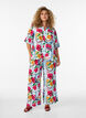 Shirt blouse with elbow-length sleeves and colourful print, Light Blue, Model image number 1