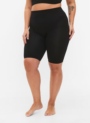 2-pack seamless basic shorts, Black, Model image number 0