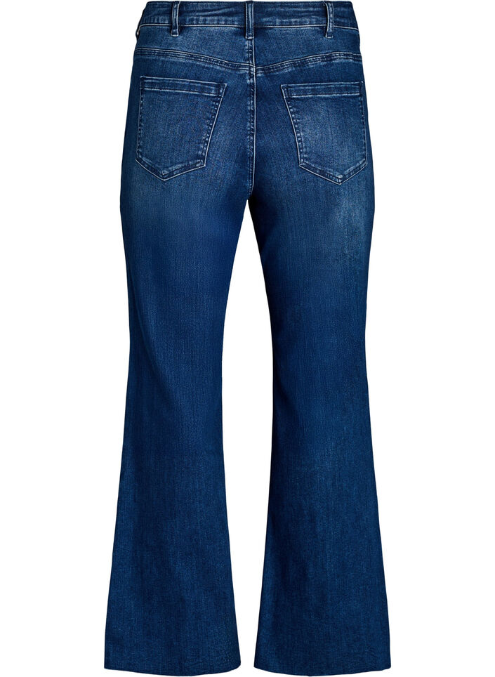 High-waisted bootcut jeans, Blue, Packshot image number 1