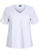 Basic V-neck T-shirt in organic cotton, White, Packshot image number 0