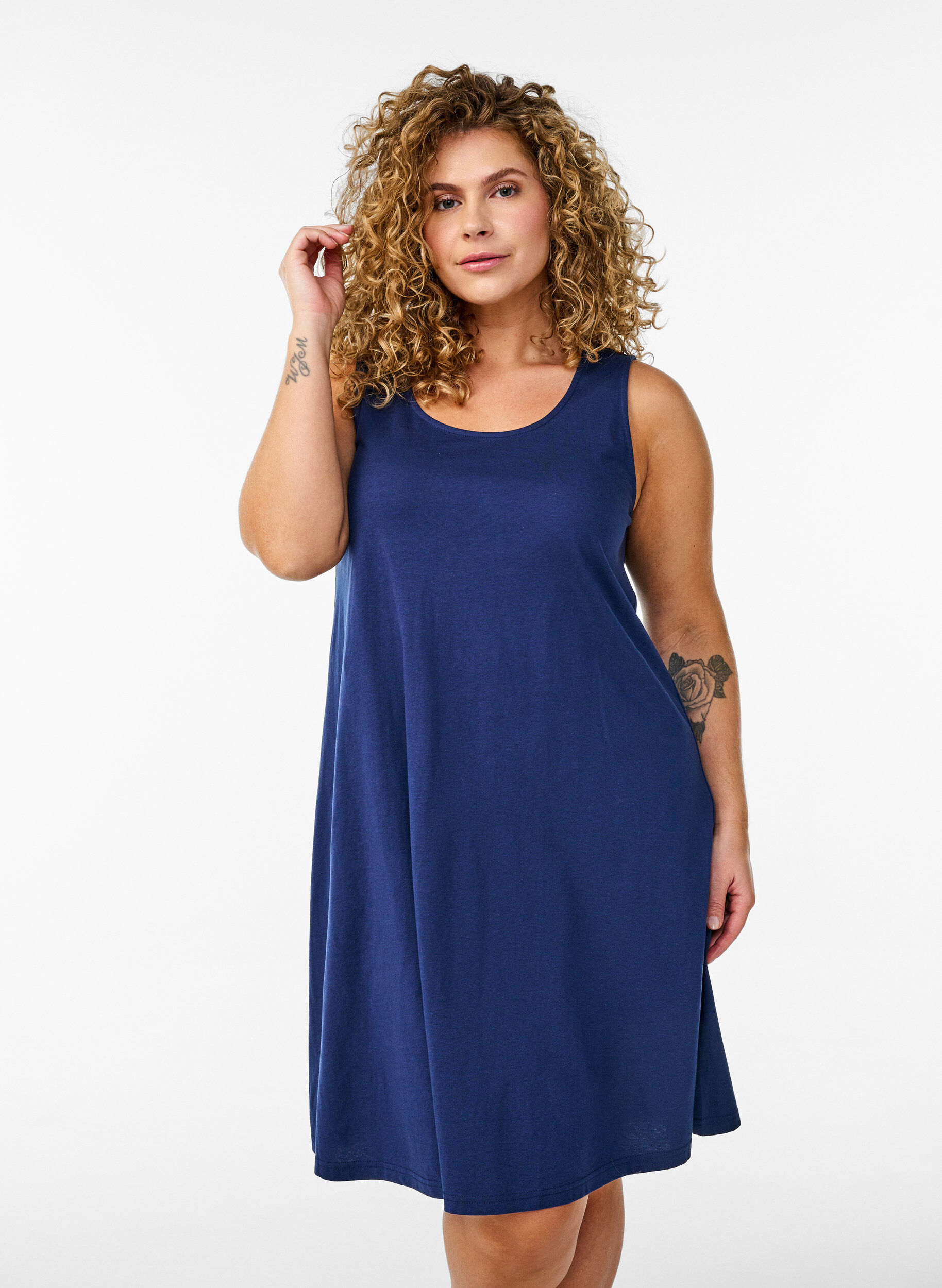 Zizzifashion Sleeveless A-line dress, Blue, Model image number 0