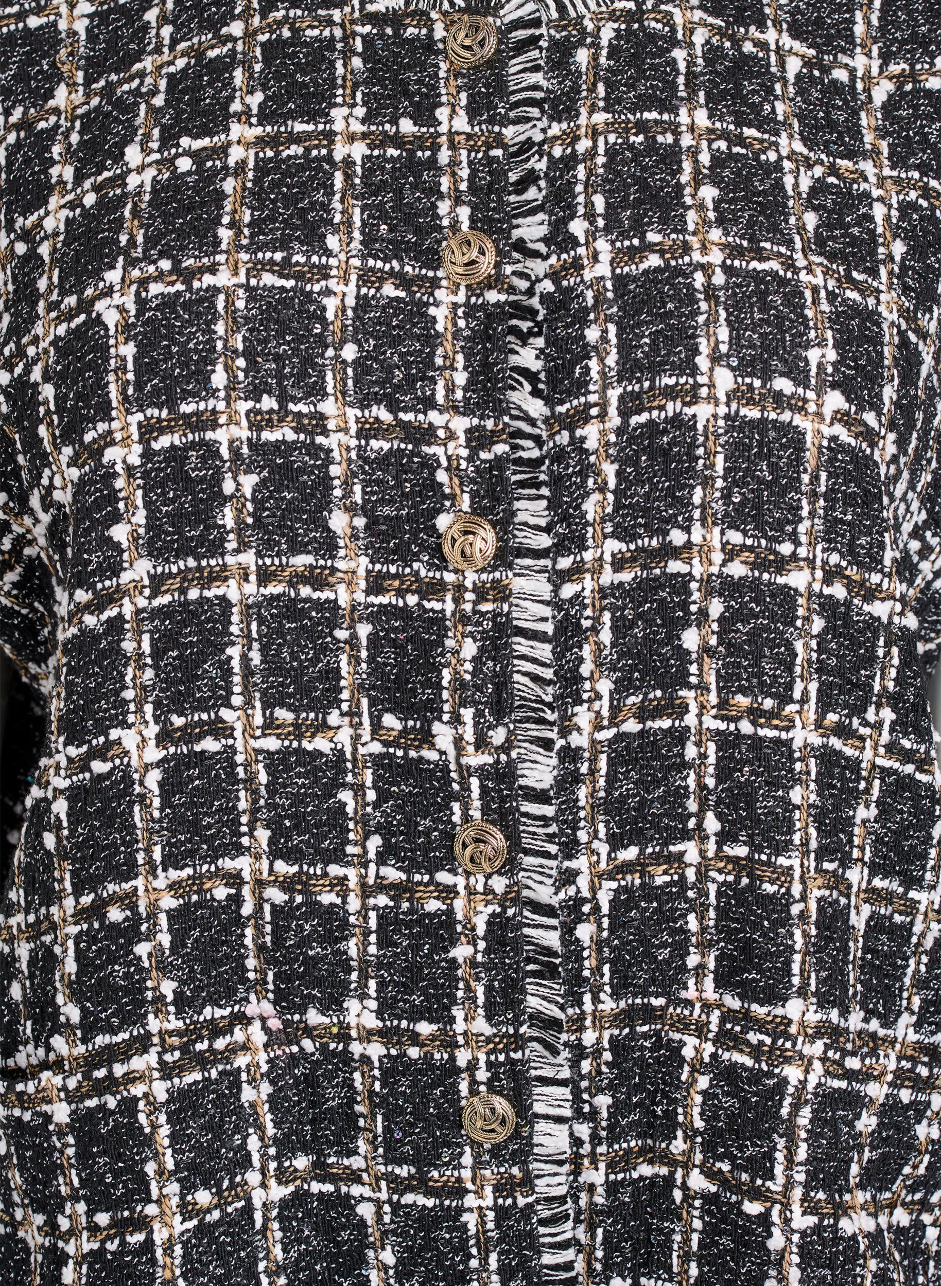 Zizzifashion Checked waistcoat with decorative buttons, Black, Packshot image number 2