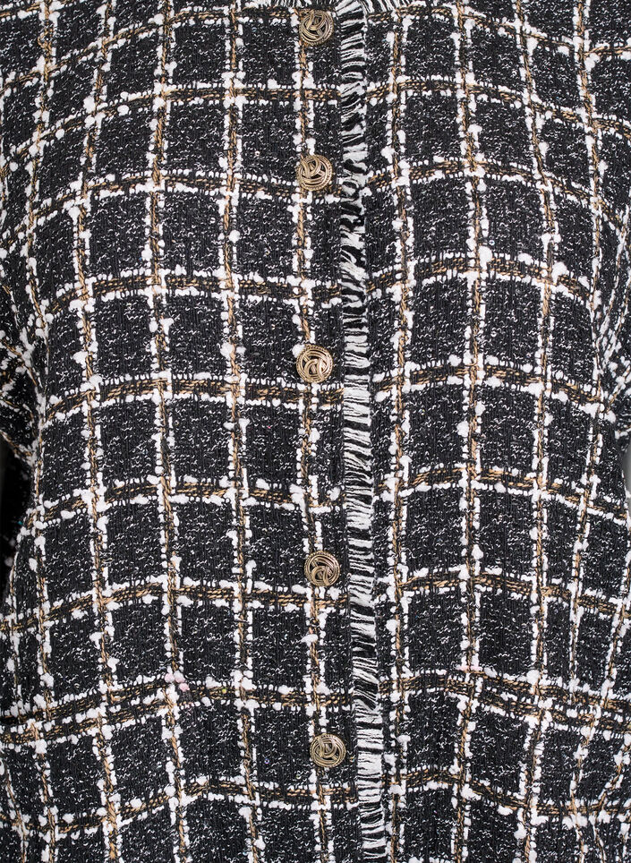 Checked waistcoat with decorative buttons, Black, Packshot image number 2