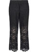 Lace trousers with a high waist and pockets, Black, Packshot image number 1