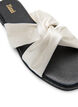 Wide fit - Flat sandals with crossed satin straps, Vanilla, Packshot image number 3