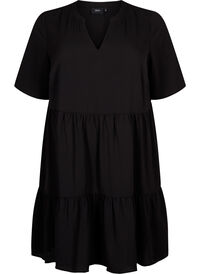 Short sleeve dress with a-line and cutlines