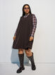 Sleeveless pinstripe A-line dress, Brown, Model image number 1