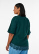 T-shirt with asymmetric lace hem, Green, Model image number 2