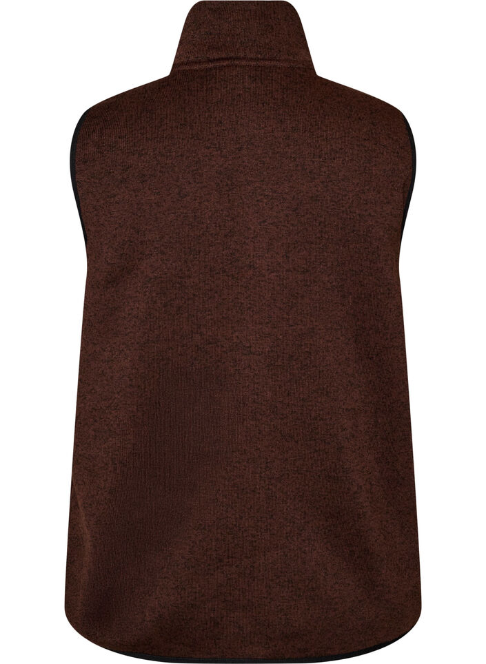 Vest with high neck and zipper, Brown, Packshot image number 1