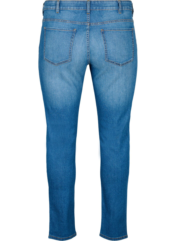 Emily jeans with regular waist and slim fit, Blue denim, Packshot image number 1