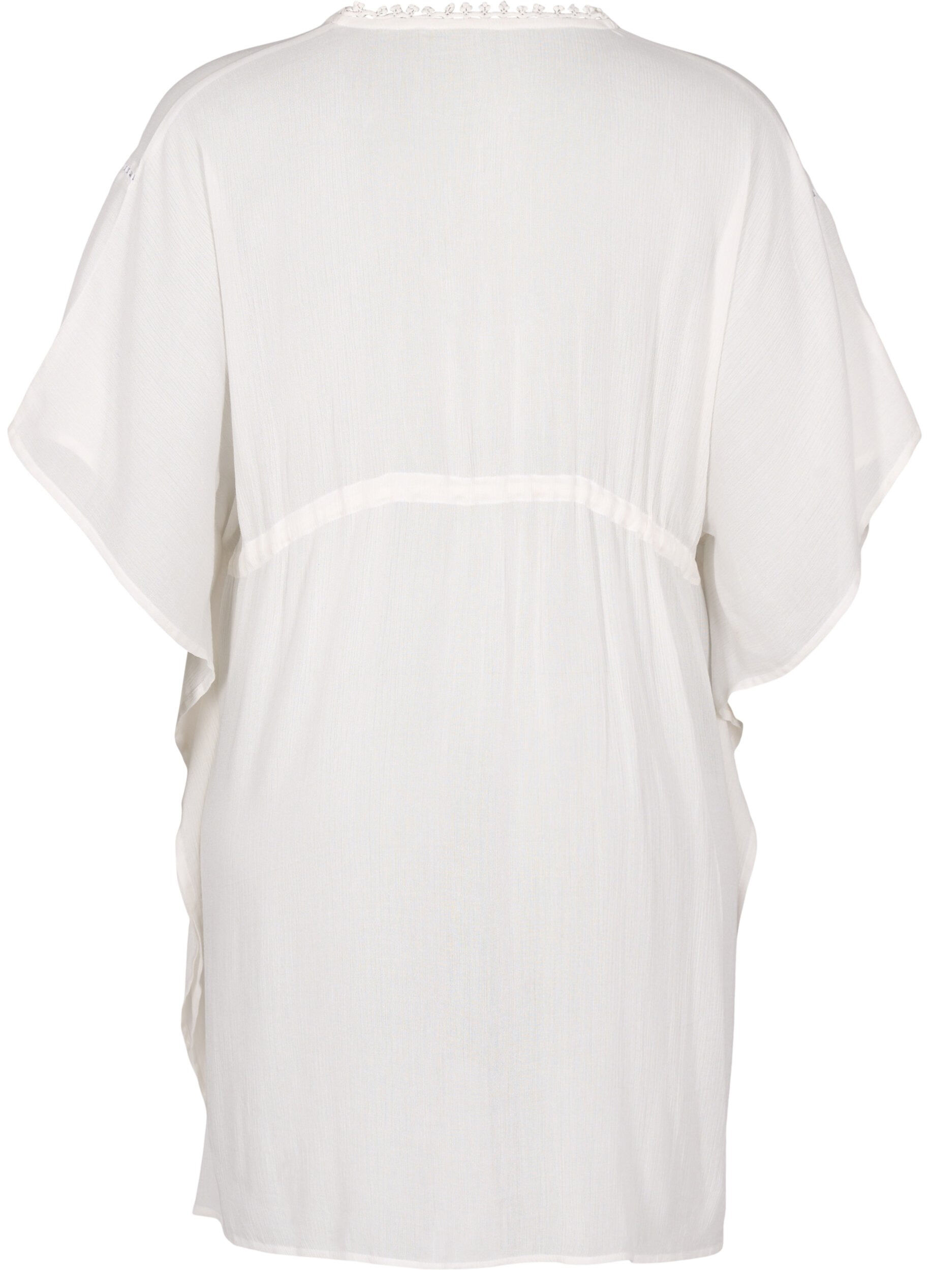 Zizzifashion Beach poncho with tie belt, White, Packshot image number 1