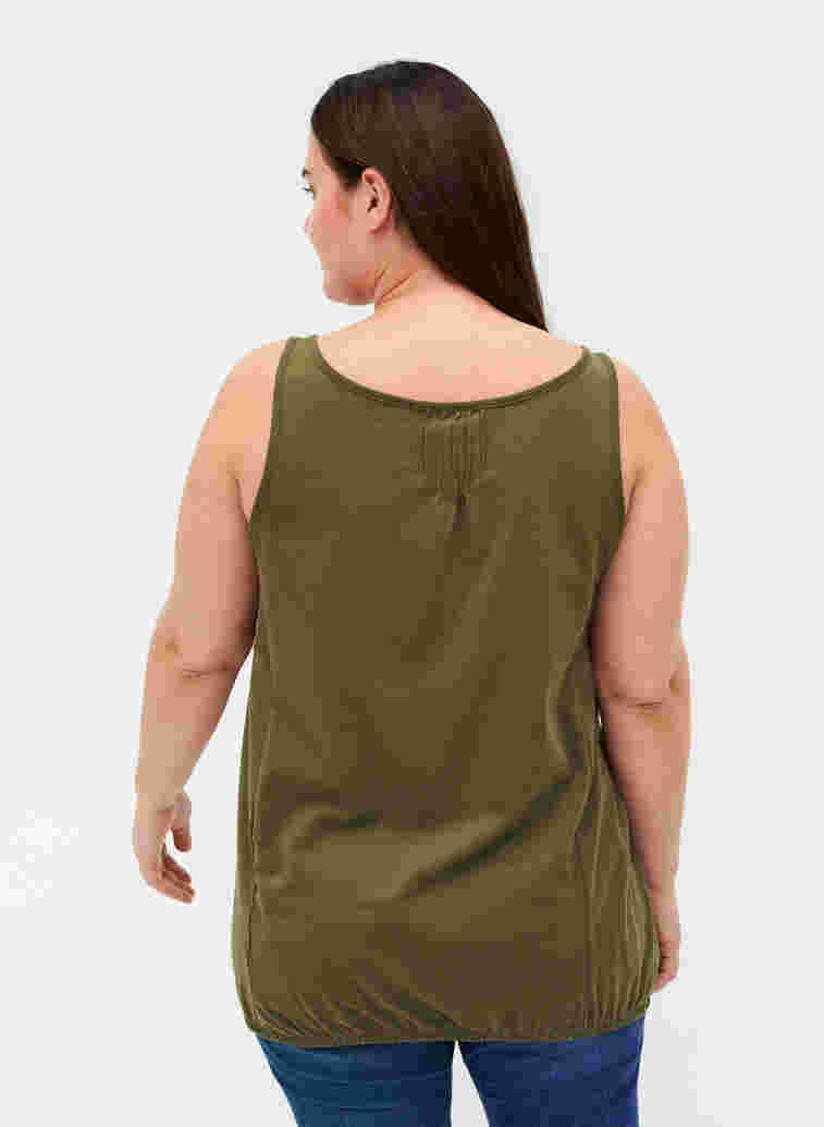 Top with a round neckline and buttons, Ivy Green, Model image number 1