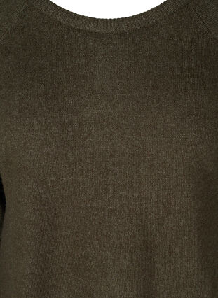 Long-sleeved knitted top with rib details, Forest Night Mel., Packshot image number 2