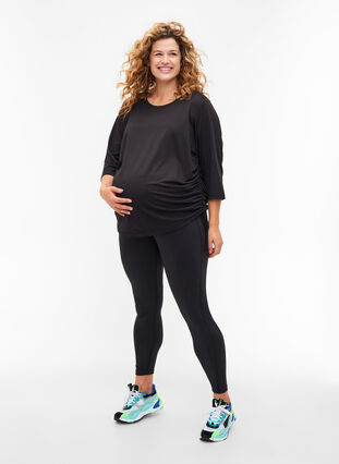 Maternity training blouse with 3/4 sleeves, Black, Model image number 3