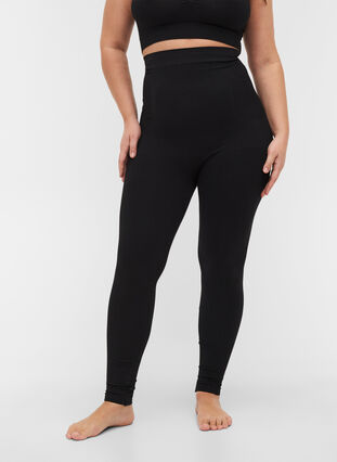 Shapewear leggings with high waist, Black, Model image number 3