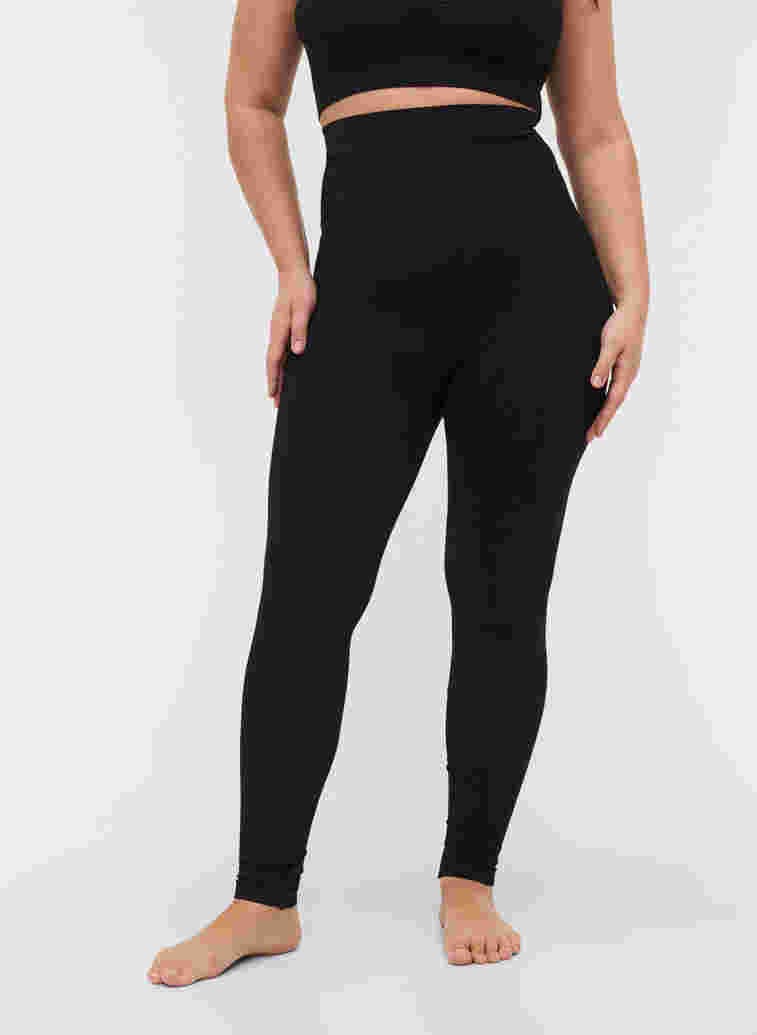 Shapewear leggings with high waist, Black, Model image number 3