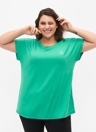 Short-sleeved workout t-shirt, Mint, Model image number 0
