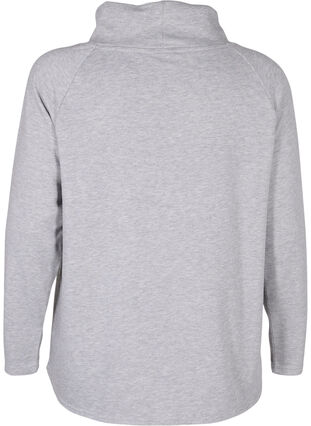 Sweatshirt with high collar, Light Grey Melange, Packshot image number 1