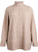 Knit sweater with high neck and dotted pattern, Beige, Packshot image number 0
