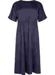 Short sleeve midi dress with adjustable waist, Evening Blue, Packshot