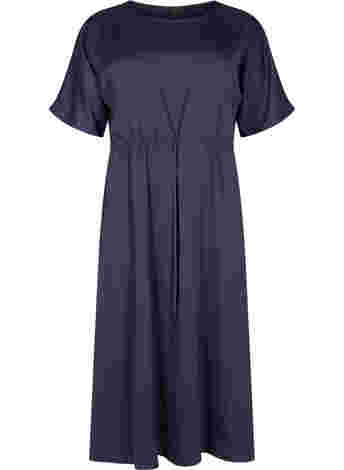 Short sleeve midi dress with adjustable waist