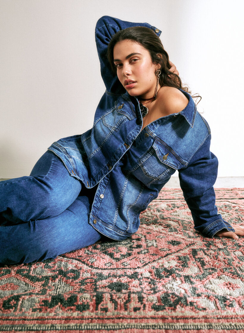 Short cotton denim jacket, Blue denim, Image image number 0