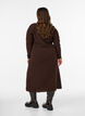 Midi dress with a wavy texture and long sleeves, Brown, Model image number 2