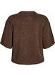Loose knitted blouse with short sleeves, Brown, Packshot image number 1