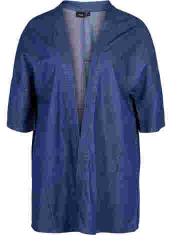 Denim kimono with 3/4-length sleeves
