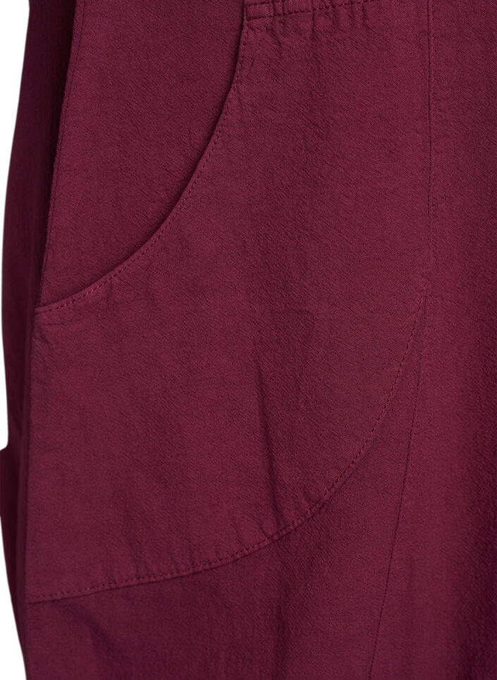 Short sleeve cotton dress, Dark Bordeaux, Packshot image number 3