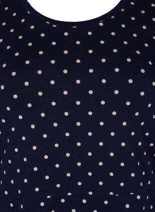 Solid cotton dress with short sleeves, Night Sky Dot, Packshot image number 2