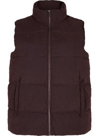 Short vest with high collar and pockets