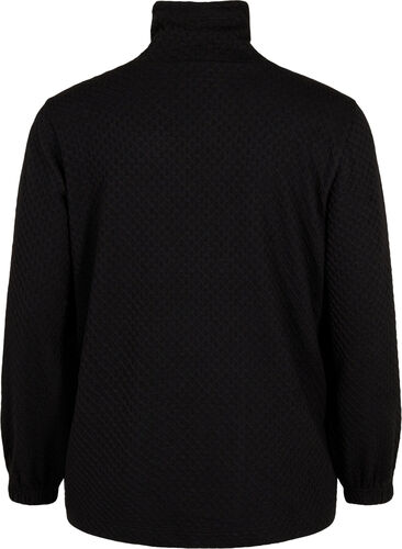 	 Sweatshirt with high neck and adjustable elastic cord, Black, Packshot image number 1