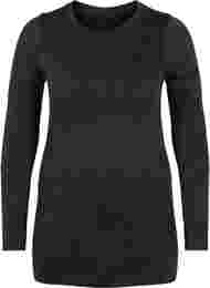 Melange seamless ski base layer undershirt, Dark Grey Melange, Packshot