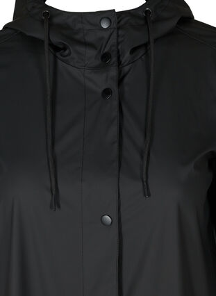 Rain coat with a hood and pockets, Black, Packshot image number 2