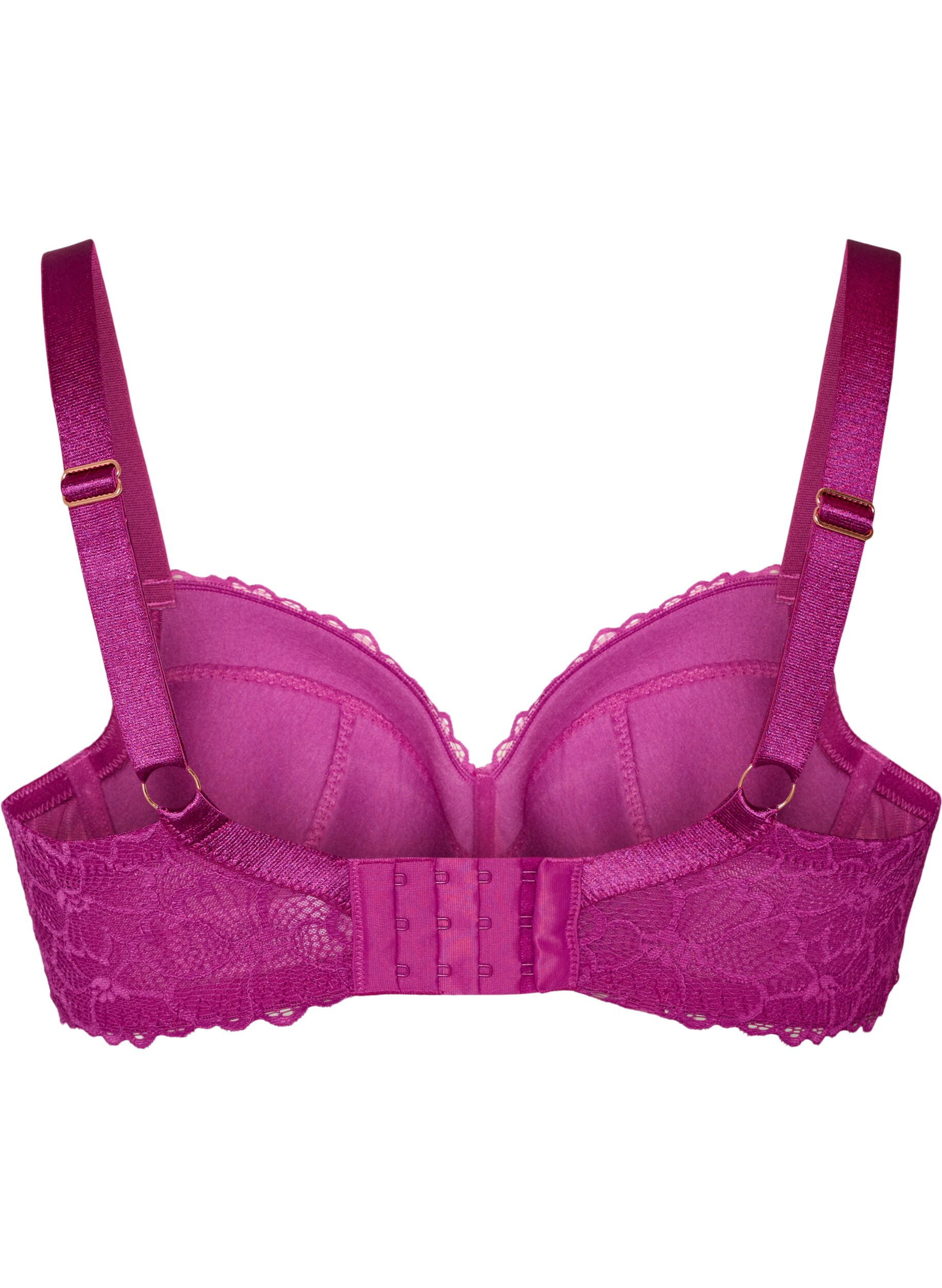 ZizzifashionPadded bra with lace and underwire, Purple, Packshot image number 1