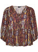 Blouse with paisley print and lace detail, Purple, Packshot image number 0