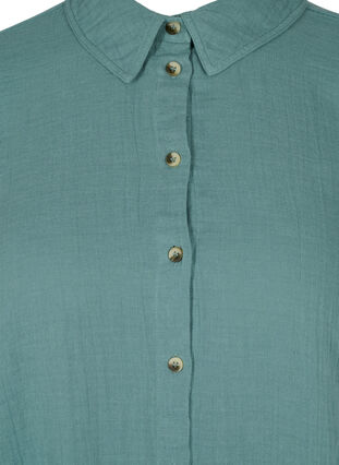 Long cotton shirt with a classic collar, Sagebrush Green, Packshot image number 2